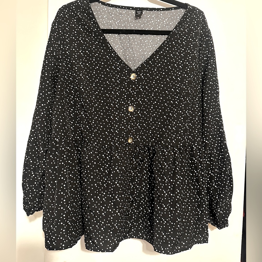 Black Polka Dot Blouse